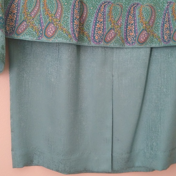 ADRIANNA PAPELL| Women 100% Silk | A-line Full| 8| Paisley| Skirt Sets | - Picture 14 of 15